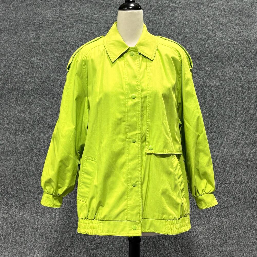 Forteza By Fleet Street Jacket Womens M Green Cotton Blend Lined Windbreaker 80s